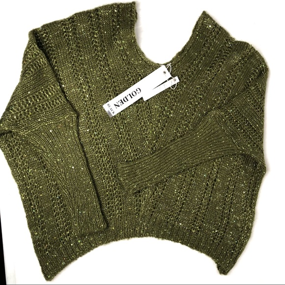 NWT Beautiful Green Sequined Sweater Sz S - Picture 7 of 12